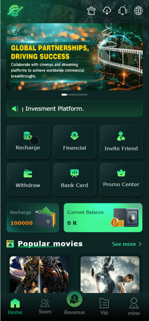 Flickiri Fun海外电影投资理财源码/前端html+后端PHP