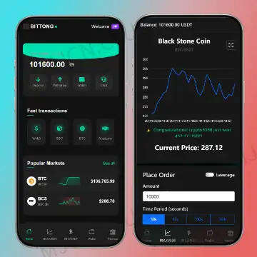BitTong虚拟货币微交易投资理财源码/现货交易+杠杆交易+完美K线控制+完整用户输赢控制+代理/前端html+后端PHP
